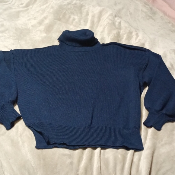 Francesca’s Harper Heritage Navy Blue Turtleneck - Picture 6 of 11